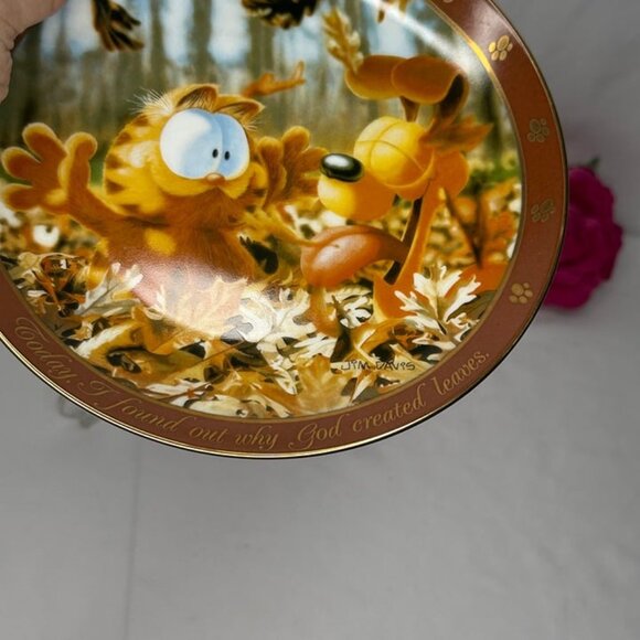 Vintage The Garfield Collectors Plates "Dear Diary Series"  God Created Leaves - Picture 5 of 6